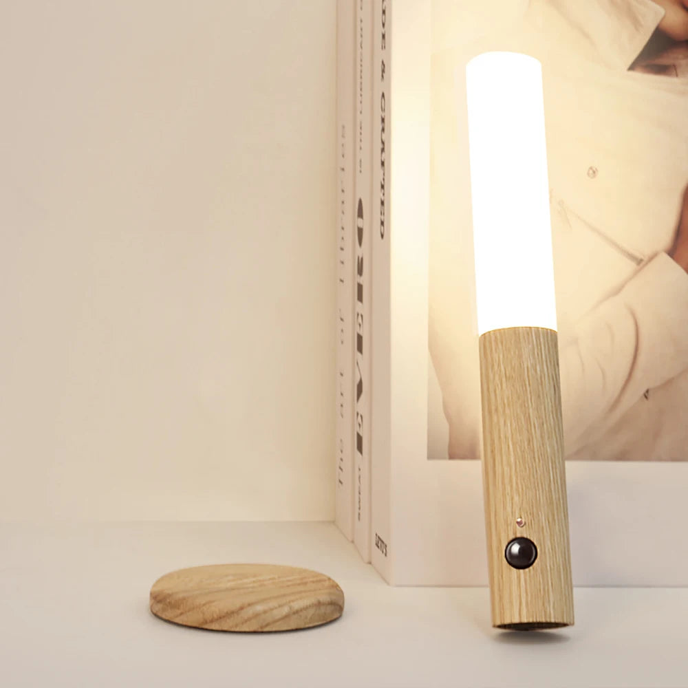 Magnetic PIR LED Wood Light by DropShop