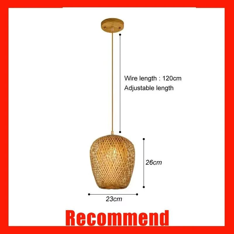 Bamboo Hanging Lamp Rattan Wicker Ceiling Pendant Light by DropShop
