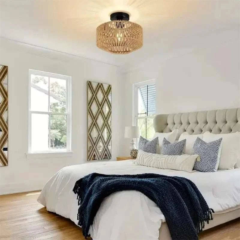 Handwoven Rattan Pendant Light by DropShop