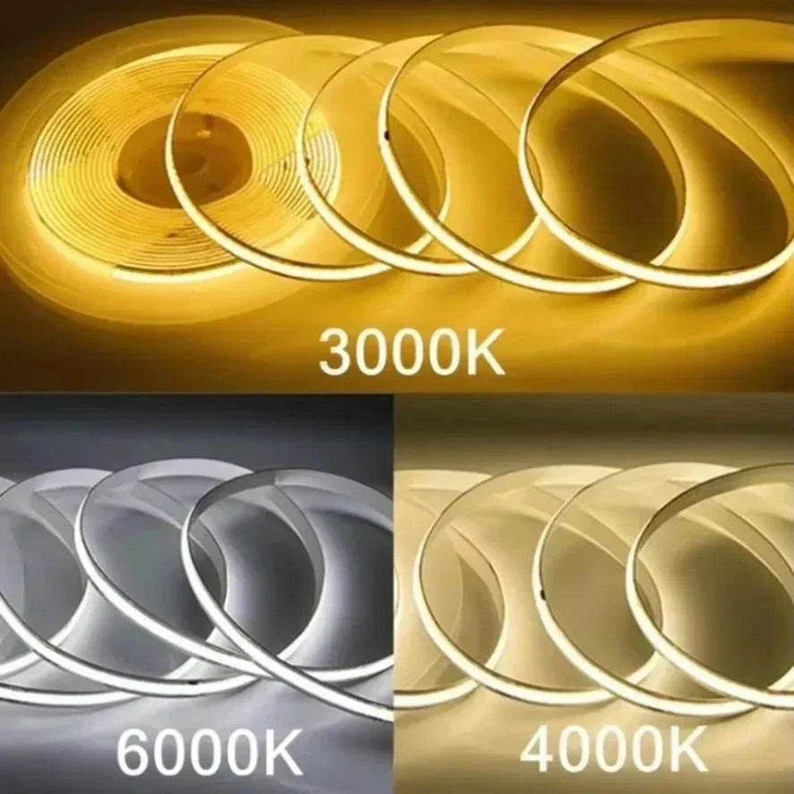 COB LED Strip Lights Flexible Warm White Tape by DropShop