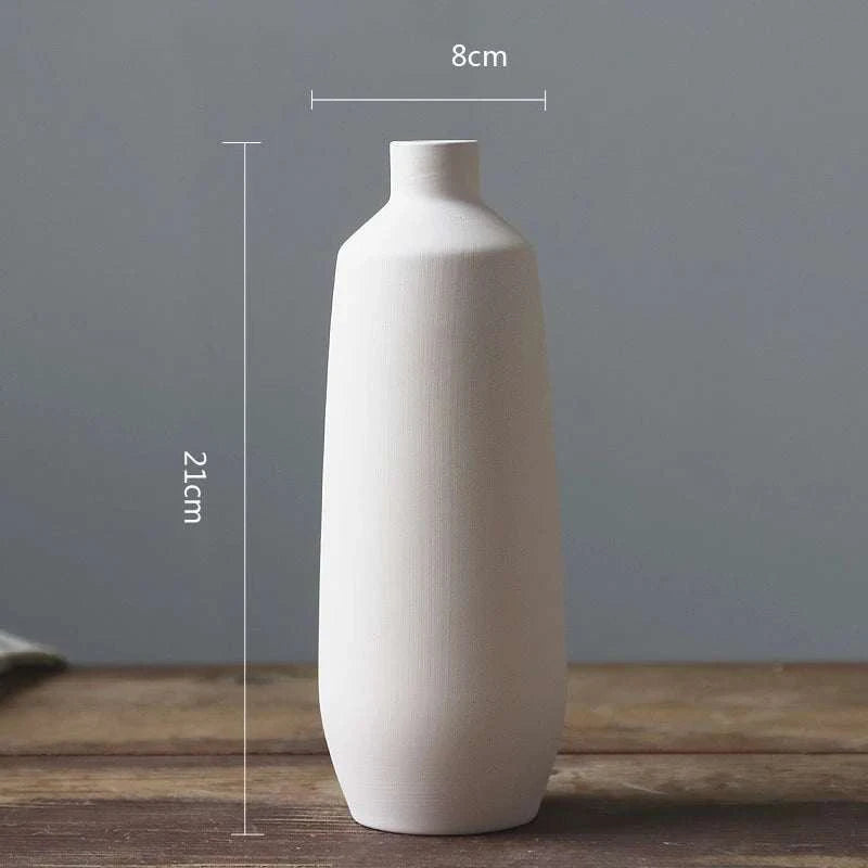 Nordic White Ceramic Vase by DropShop