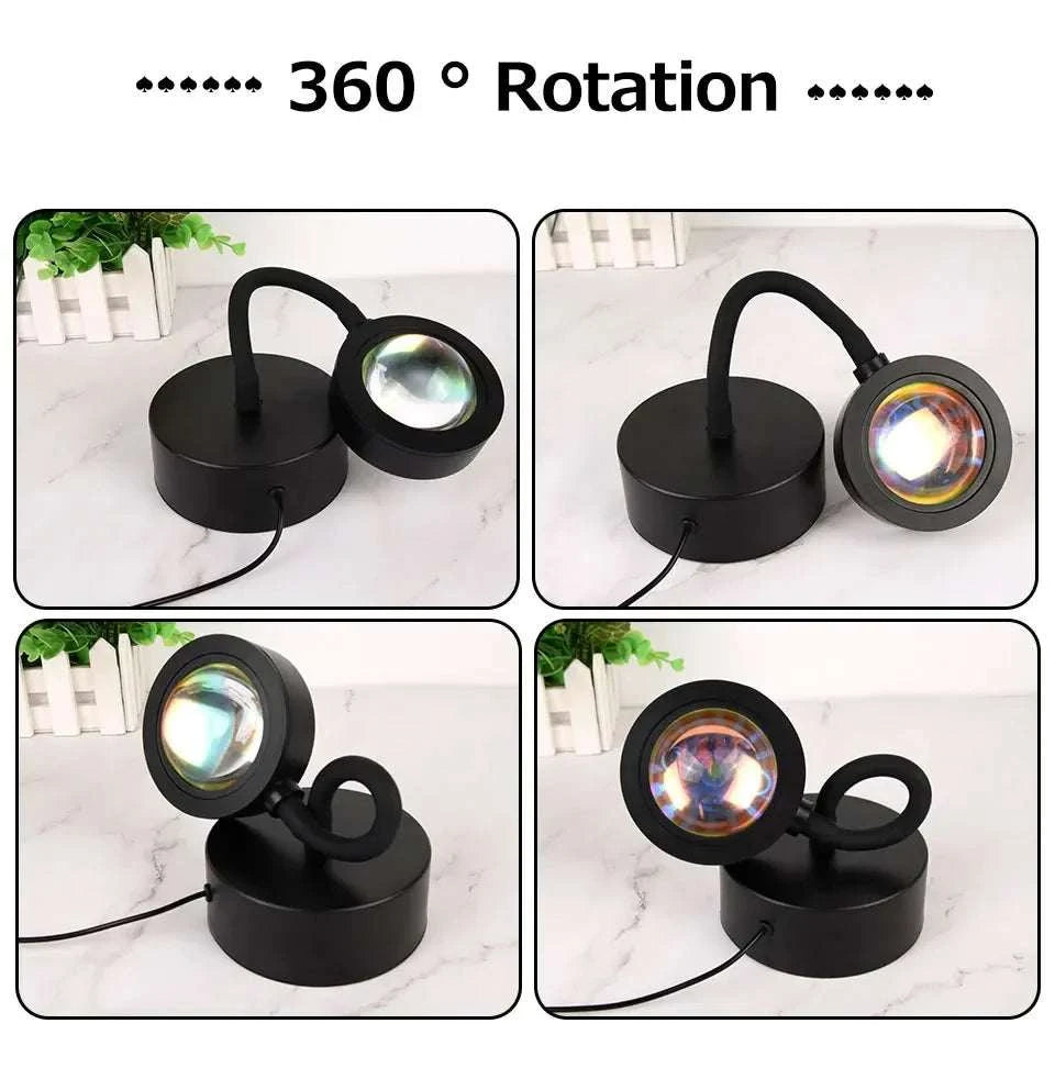 Sunset Lamp Projection Led Lights with Remote 16 Colors Night Light 360° Rotation Rainbow Lights 4 Modes Setting for Photograph by DropShop
