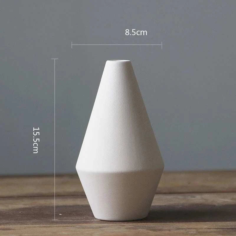 Nordic White Ceramic Vase by DropShop