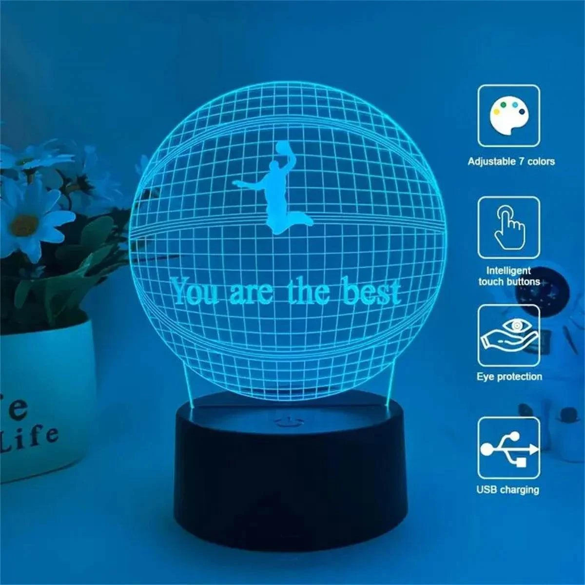 Basketball 3D Touch Night Light by DropShop