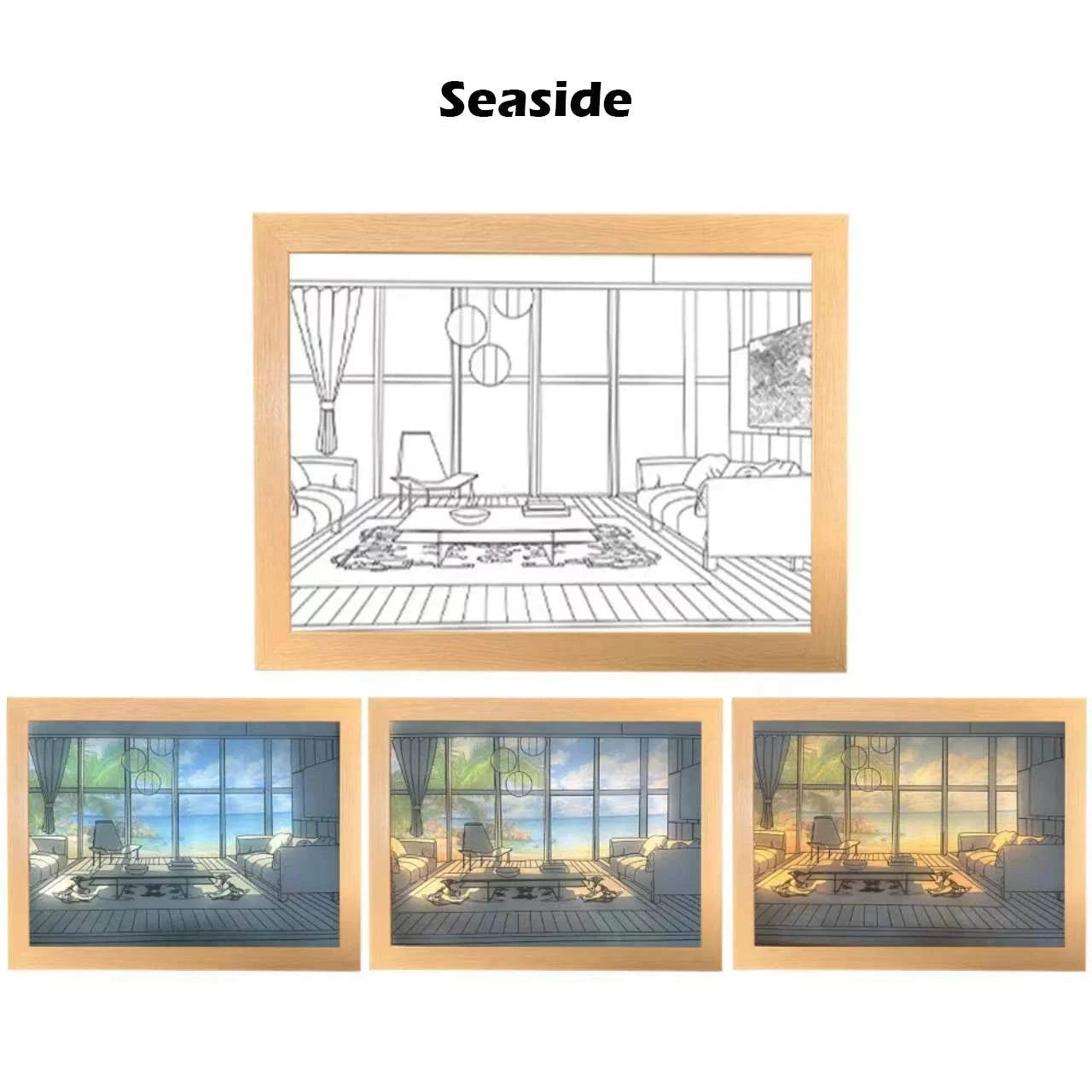 Sunset Photo Frame Night Light USB LED Table Lamp