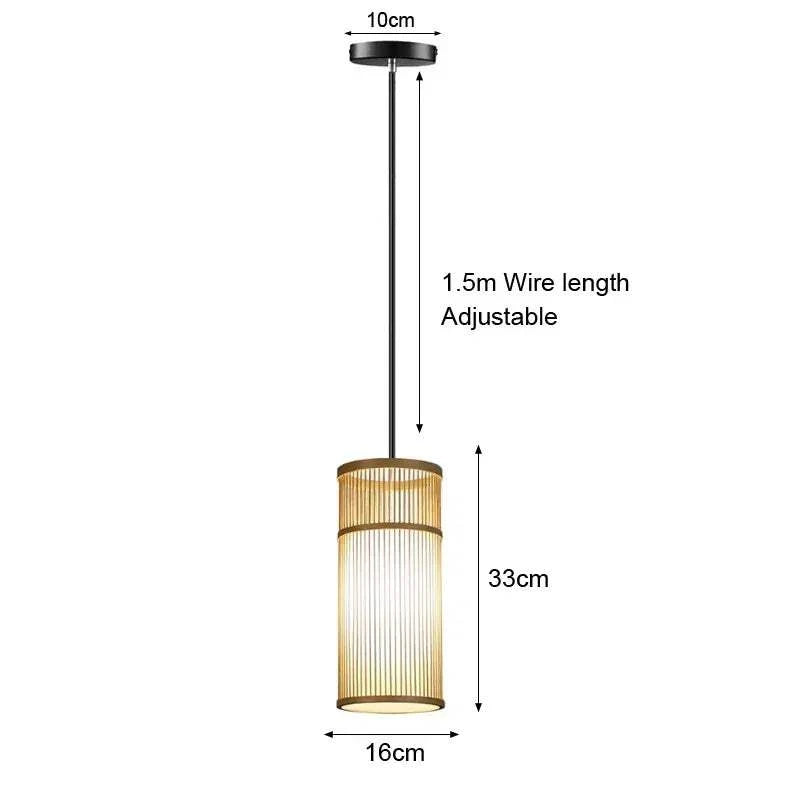 Bamboo Hanging Lamp Rattan Wicker Ceiling Pendant Light by DropShop