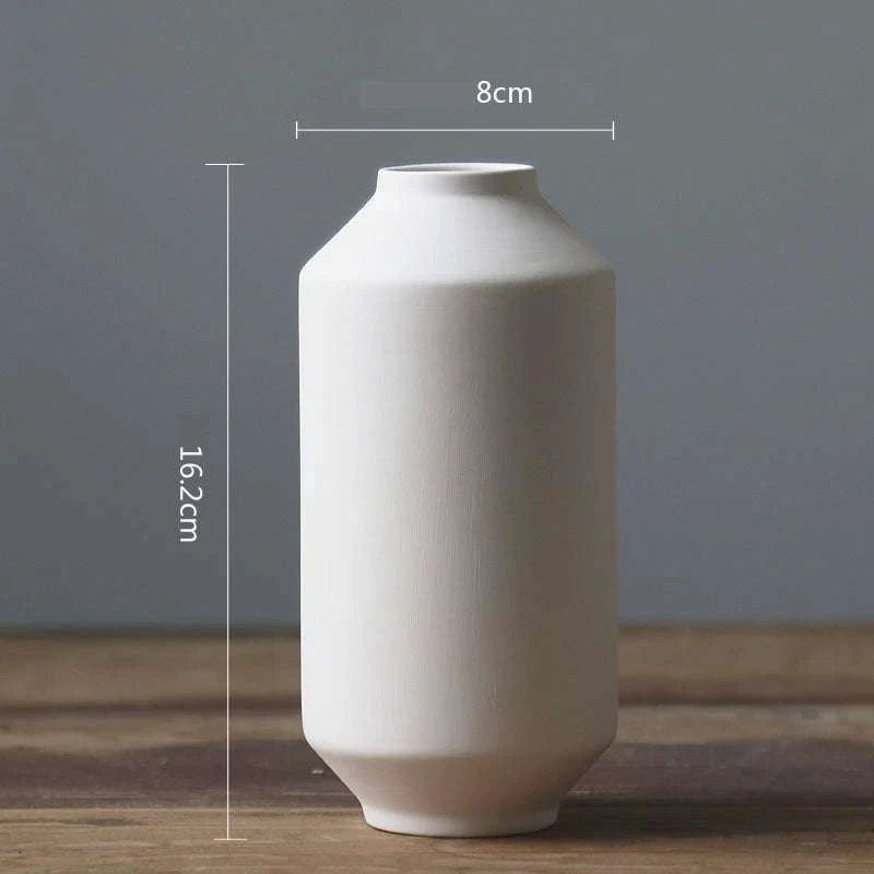 Nordic White Ceramic Vase by DropShop