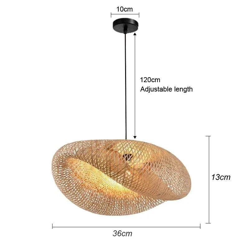 Bamboo Hanging Lamp Rattan Wicker Ceiling Pendant Light by DropShop