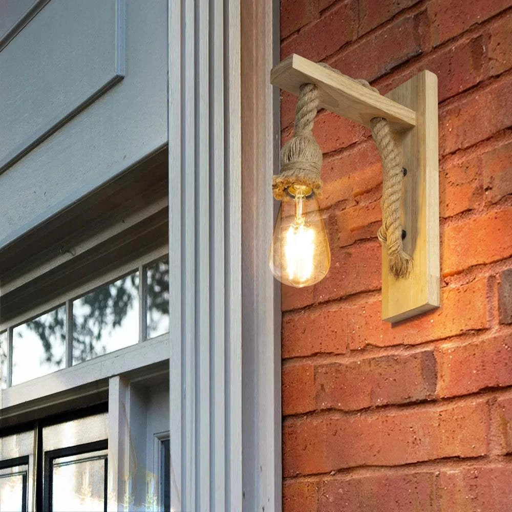 Retro Wood Wall Sconce by DropShop