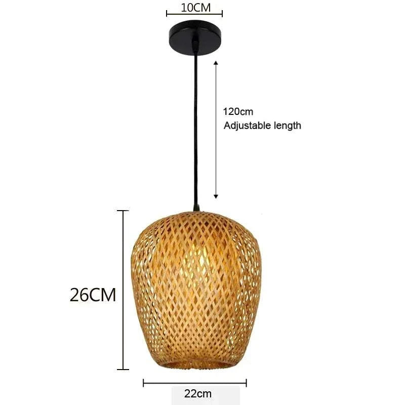 Bamboo Hanging Lamp Rattan Wicker Ceiling Pendant Light by DropShop