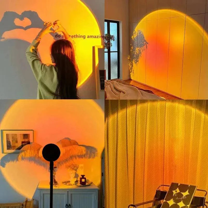Sunset Lamp Projection Led Lights with Remote 16 Colors Night Light 360° Rotation Rainbow Lights 4 Modes Setting for Photograph by DropShop