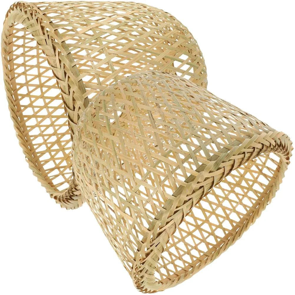 Bamboo Lamp Shade 2 pack woven pendant covers with open-weave rustic design for ceiling lights