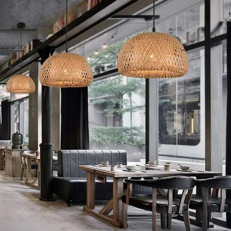 Bamboo Hanging Lamp Rattan Wicker Ceiling Pendant Light by DropShop