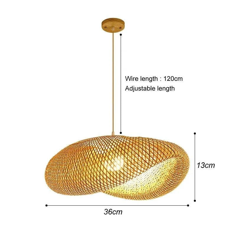 Bamboo Hanging Lamp Rattan Wicker Ceiling Pendant Light by DropShop