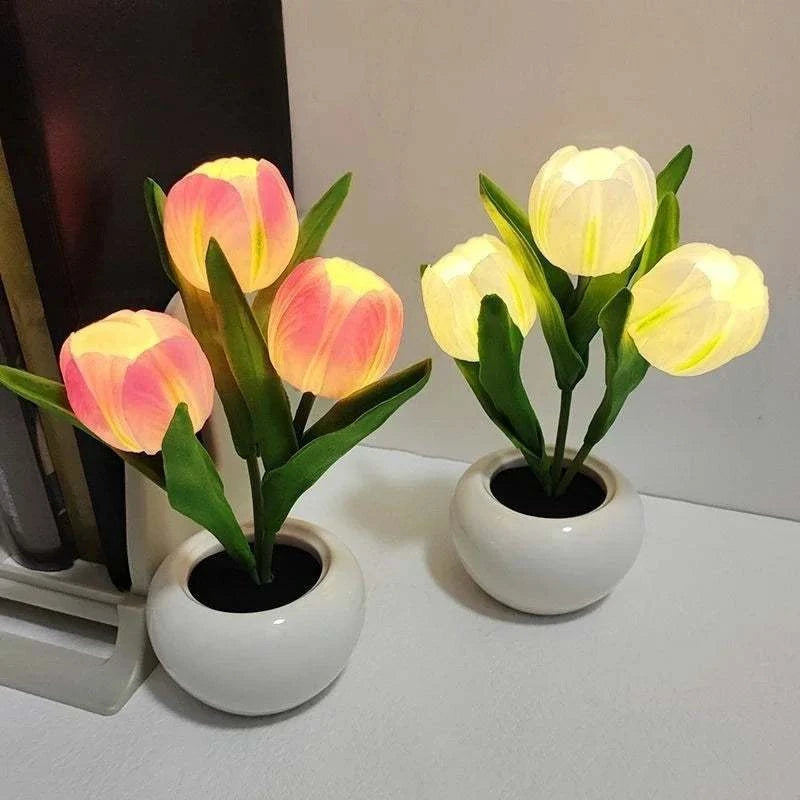 LED Tulip Ambient Bedside Table Lamp by DropShop