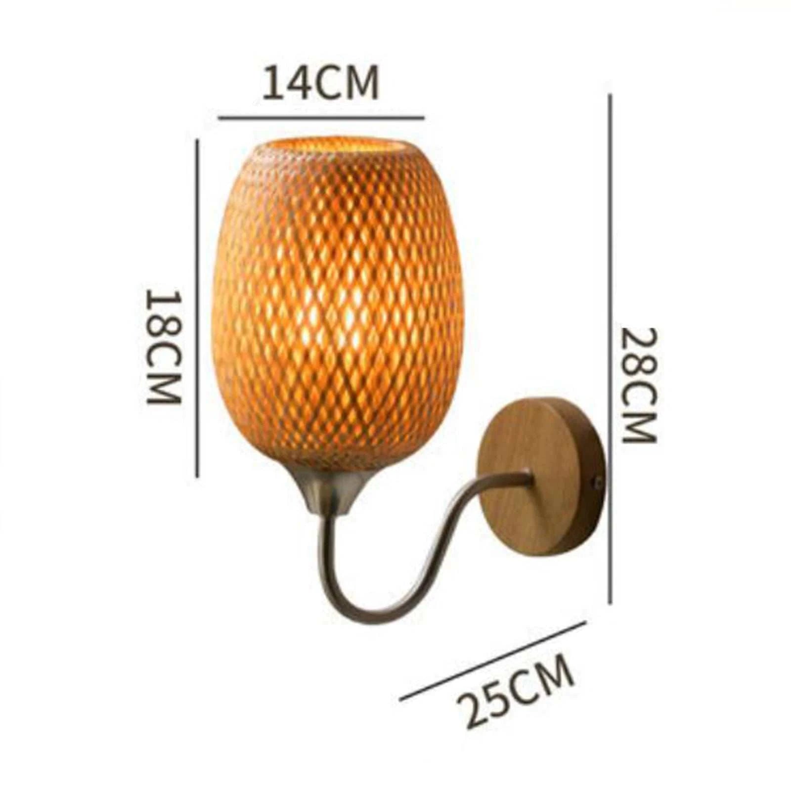 Handwoven Bamboo Wall Sconce by DropShop