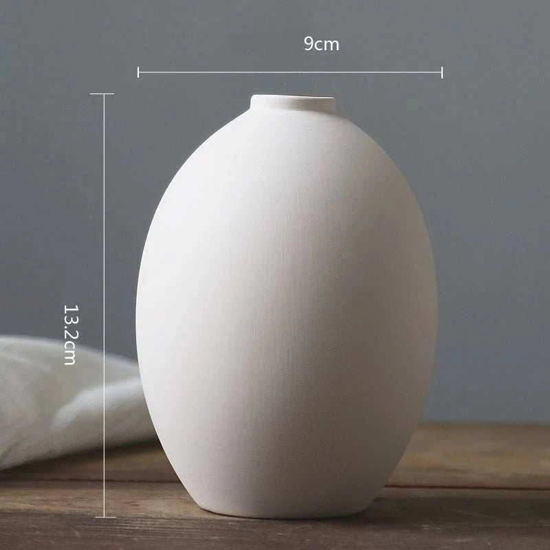 Nordic White Ceramic Vase by DropShop