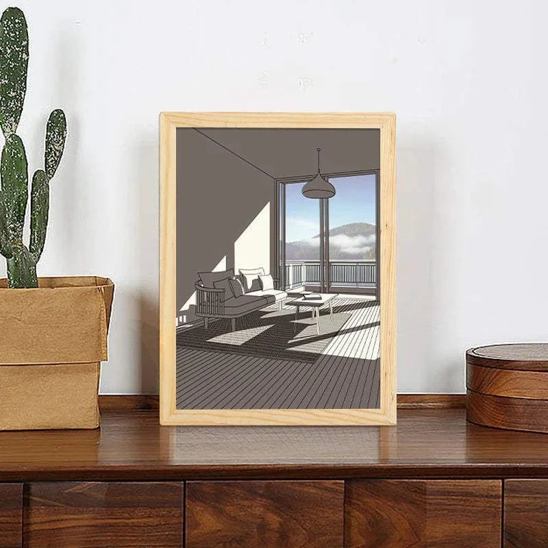 Sunset Photo Frame Night Light USB LED Table Lamp