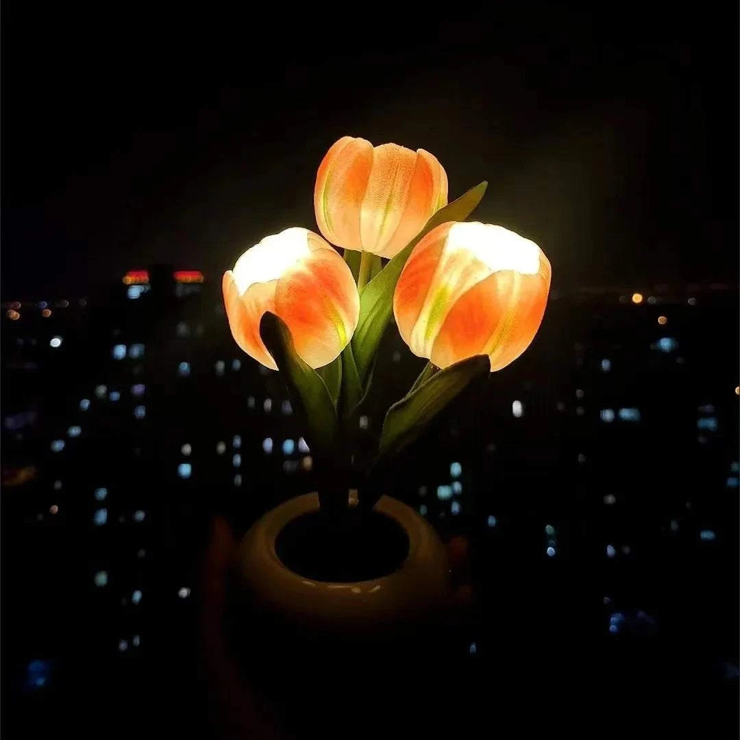 LED Tulip Ambient Bedside Table Lamp by DropShop