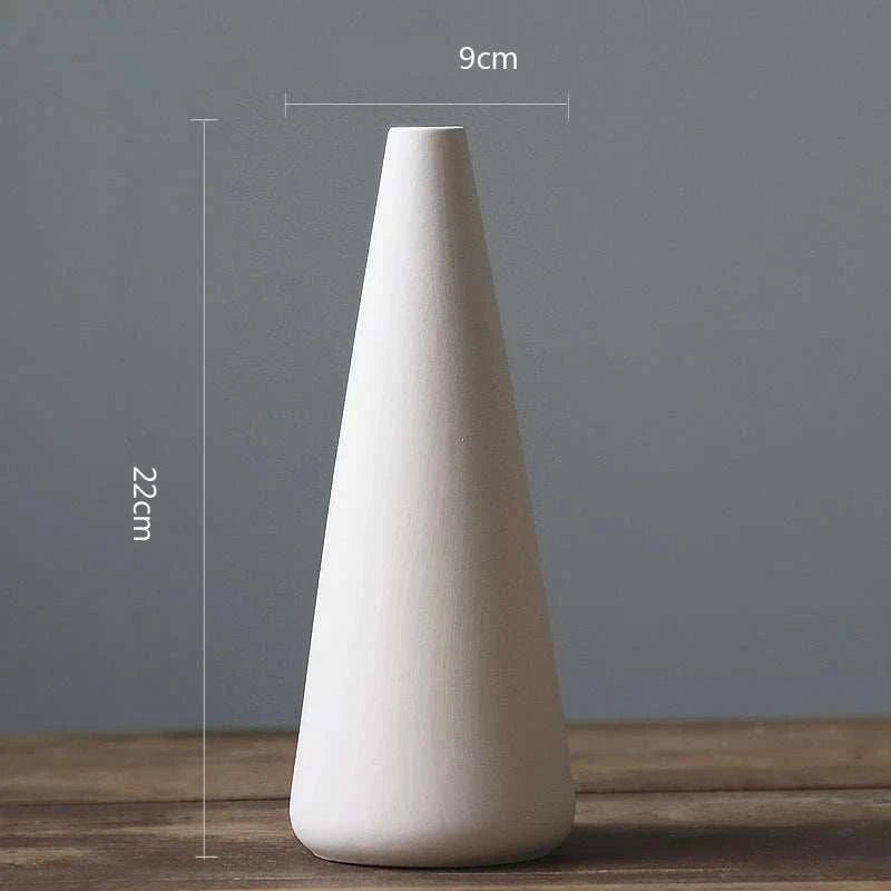 Nordic White Ceramic Vase by DropShop