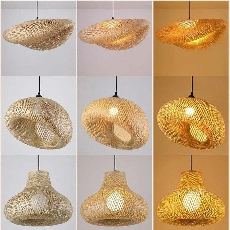 Bamboo Hanging Lamp Rattan Wicker Ceiling Pendant Light by DropShop