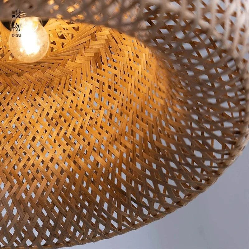 Handwoven Bamboo Pendant Lamp by DropShop