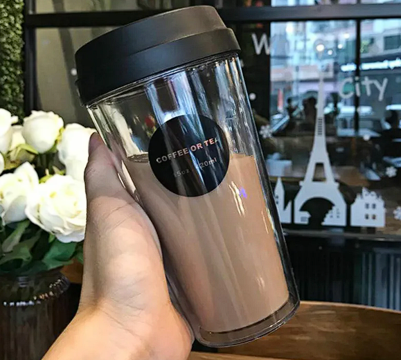Portable Double Coffee Cup Travel Drink Tumbler