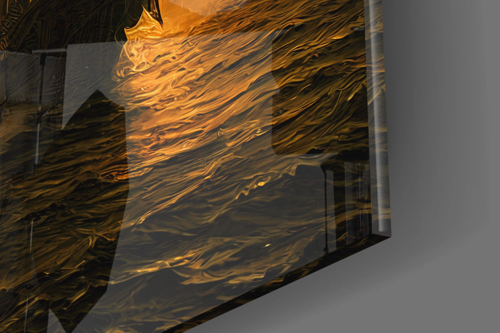 Red Storm Glass Wall Art  || Designer Collection