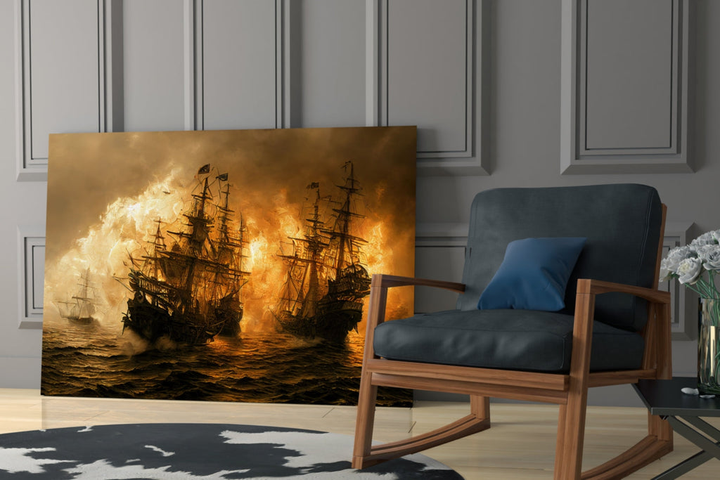 Red Storm Glass Wall Art  || Designer Collection