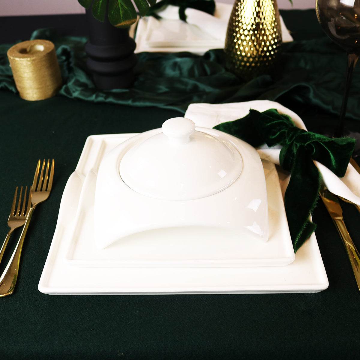 Square Porcelain Dish Set by little white dish