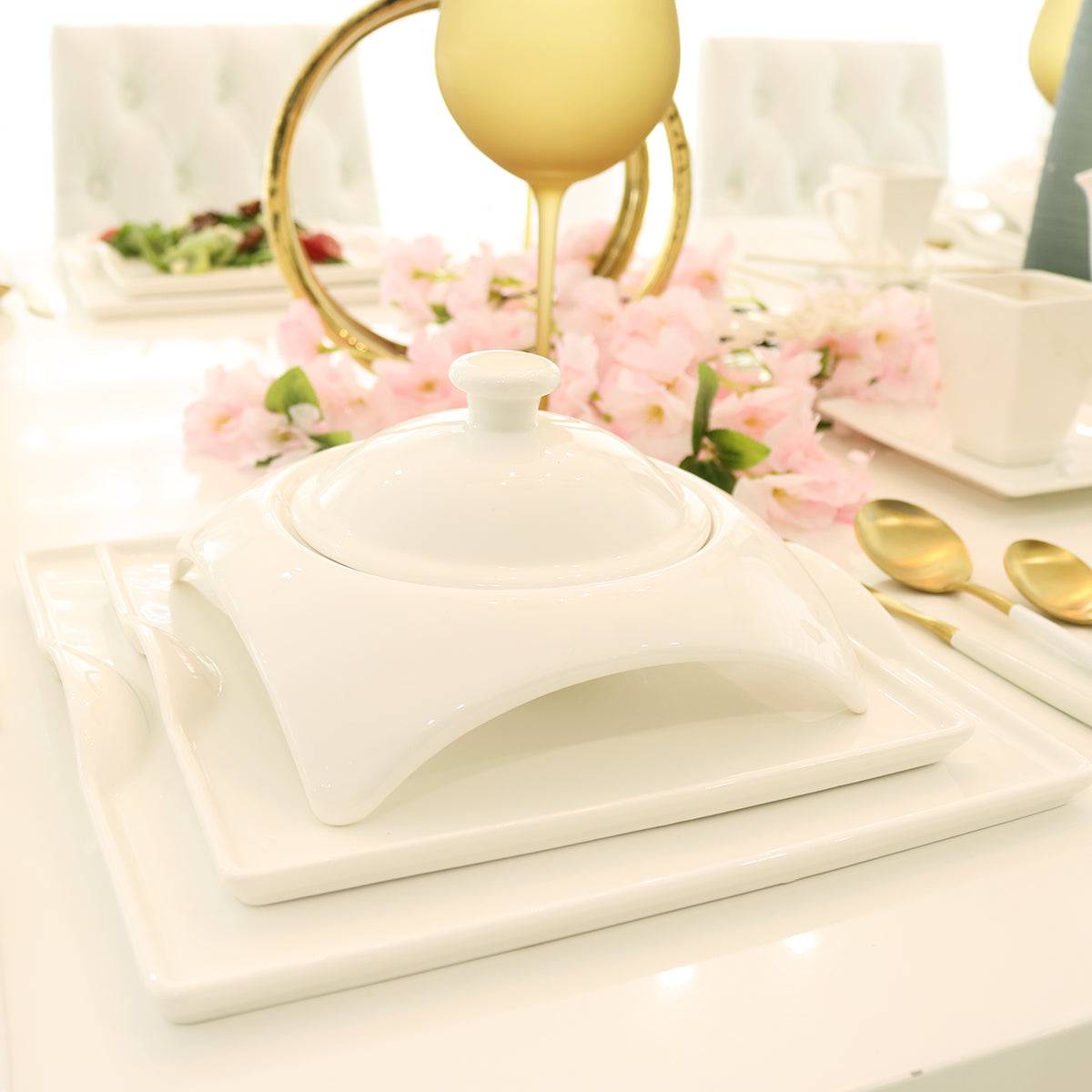 Square Porcelain Dish Set by little white dish