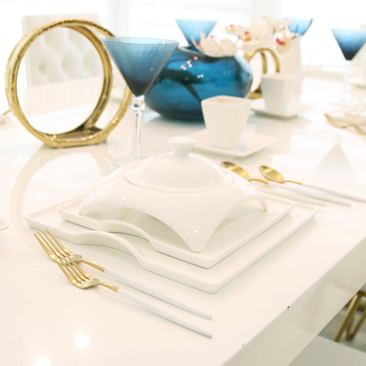 Square Porcelain Dish Set by little white dish
