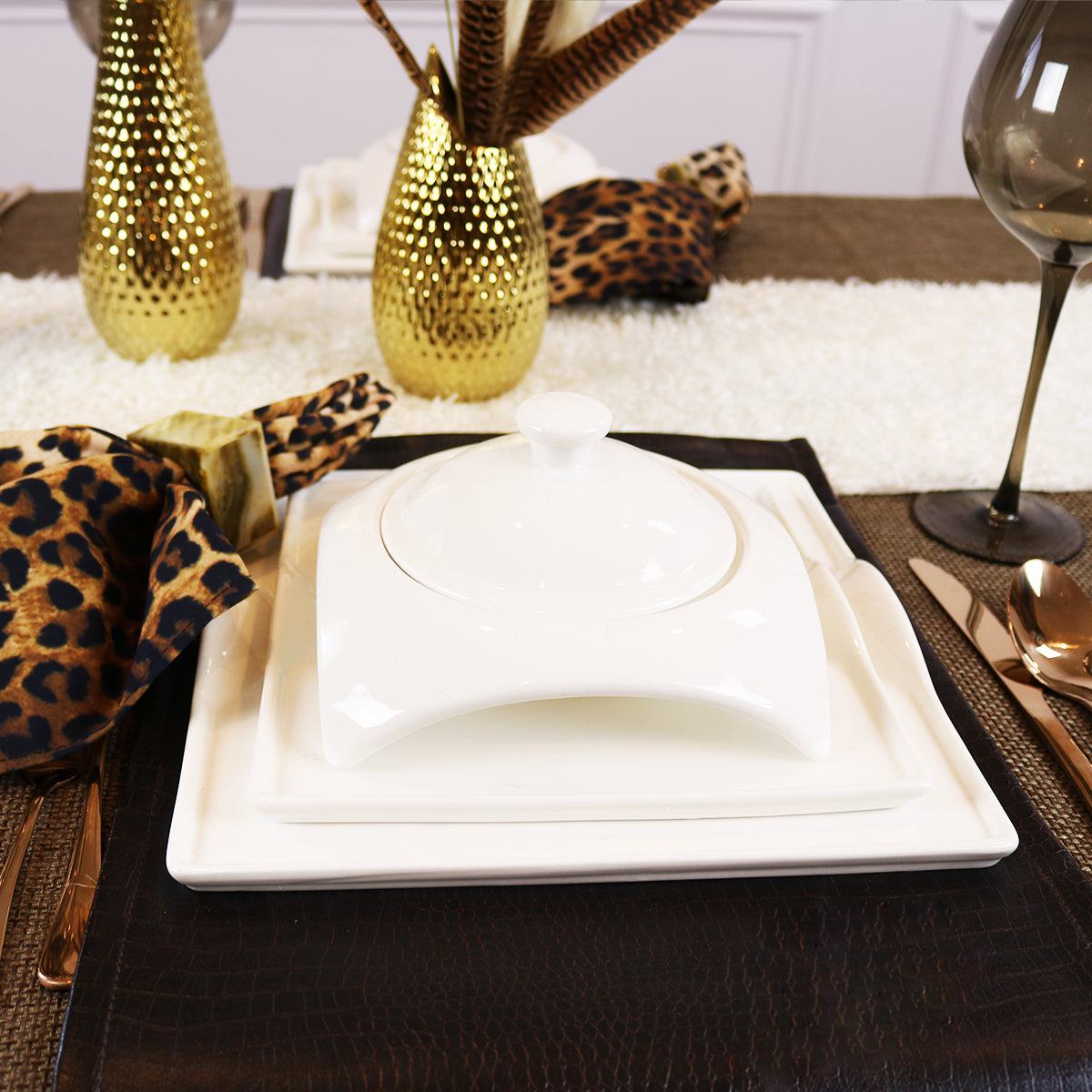 Square Porcelain Dish Set by little white dish