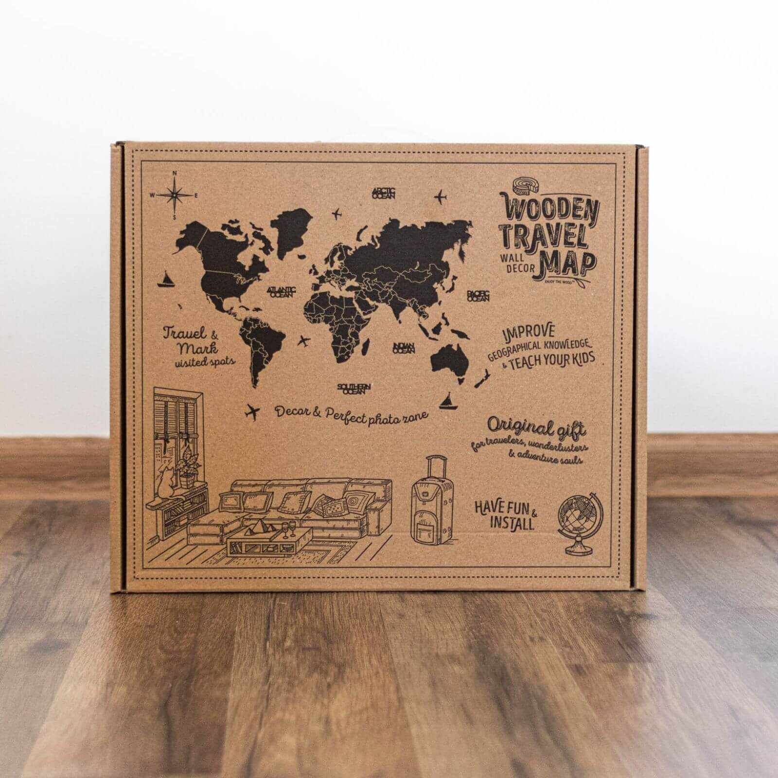Nordik Wooden World Map by Enjoy The Wood