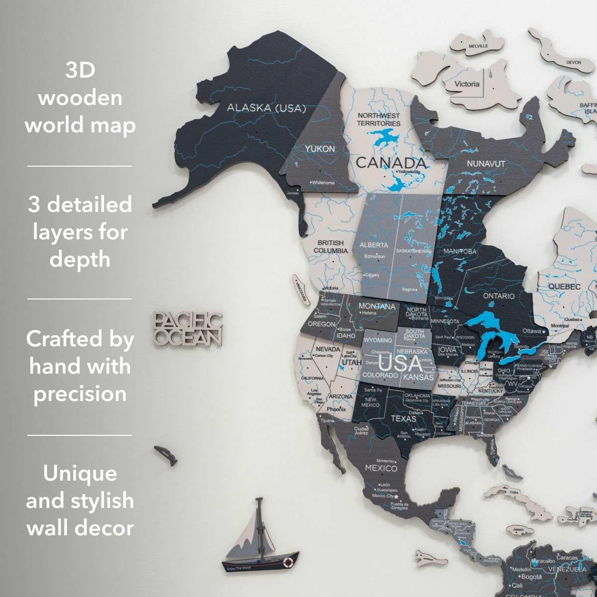 Nordik Wooden World Map by Enjoy The Wood