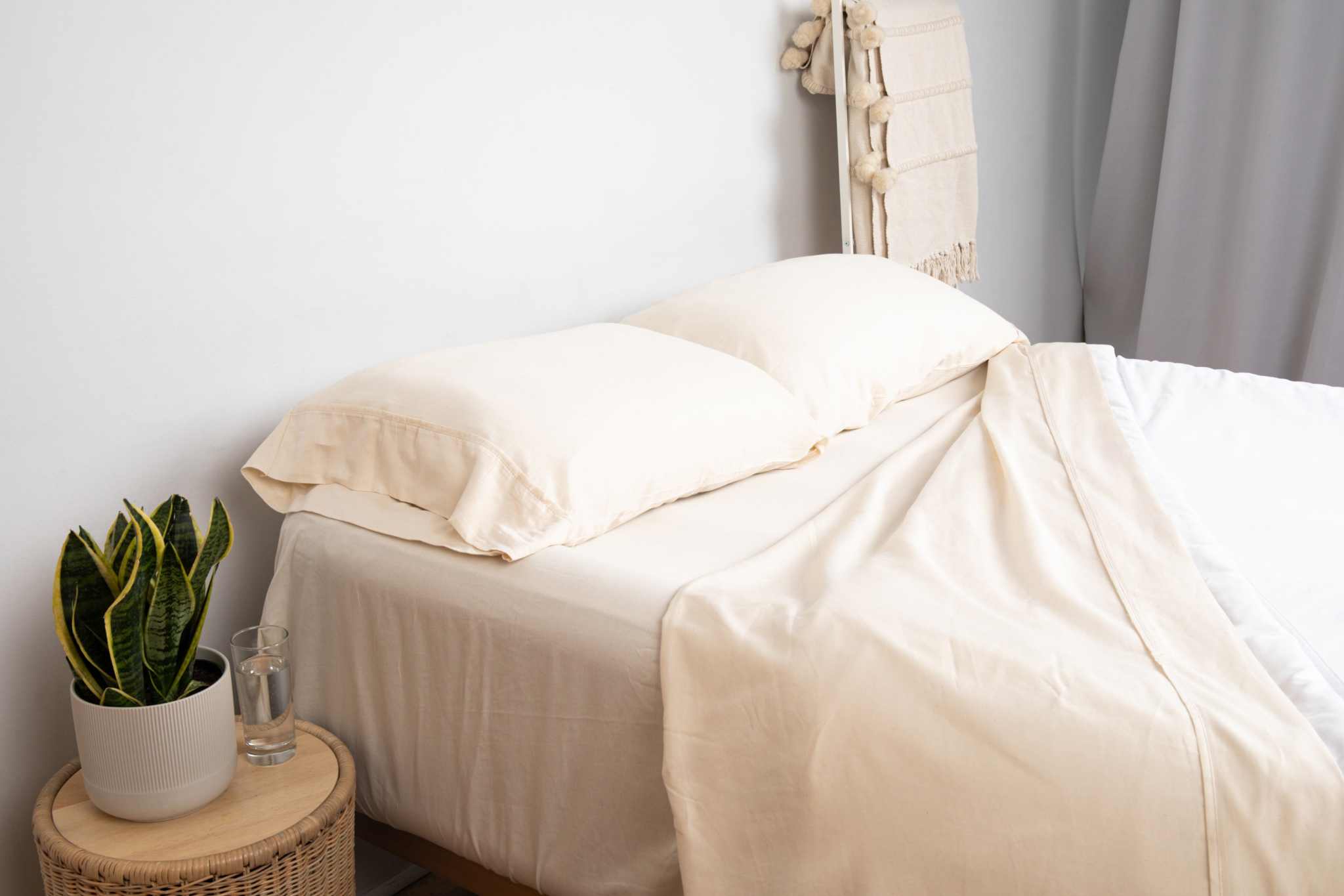 Organic Sateen Bed Sheets Soft Luxury Bedding Set